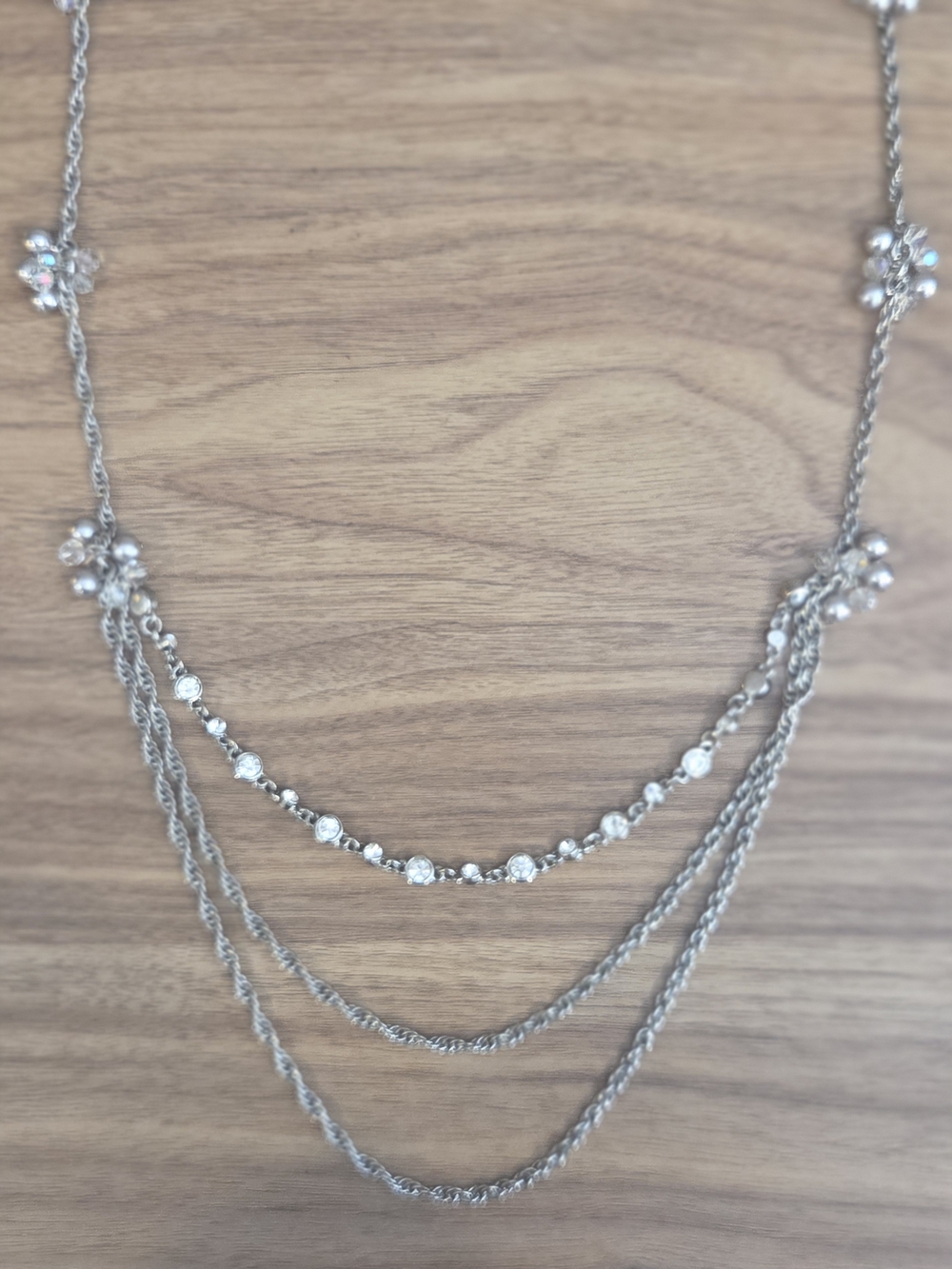 Ann Taylor Silver Multi-Strand Station Necklace - Women Jewelry